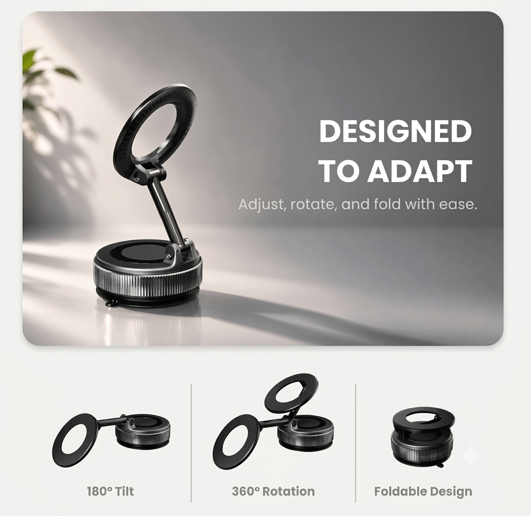 vacuum magnetic phone holder 360°