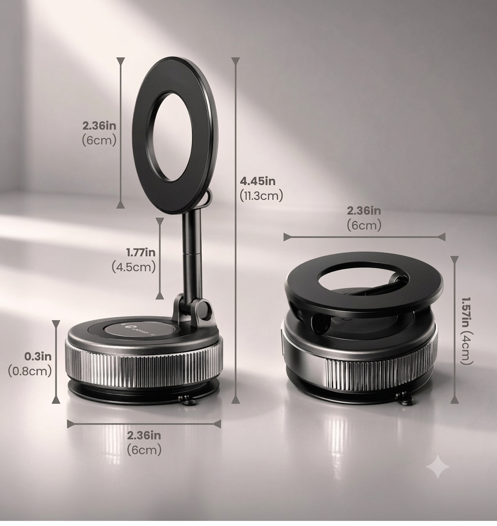 vacuum magnetic phone holder 360°